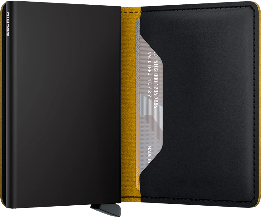 Slimwallet - Matte Black & Ochre