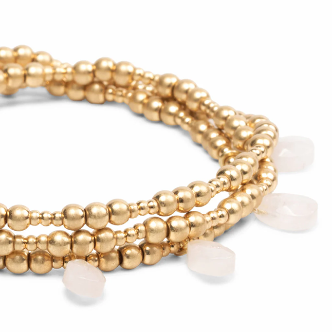 Scout Bracelet - Timeless Wrap Gold | Rose Quartz