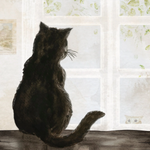 Load image into Gallery viewer, Marble Coaster - Curious Cat
