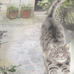 Load image into Gallery viewer, Marble Coaster - Stretching Cat
