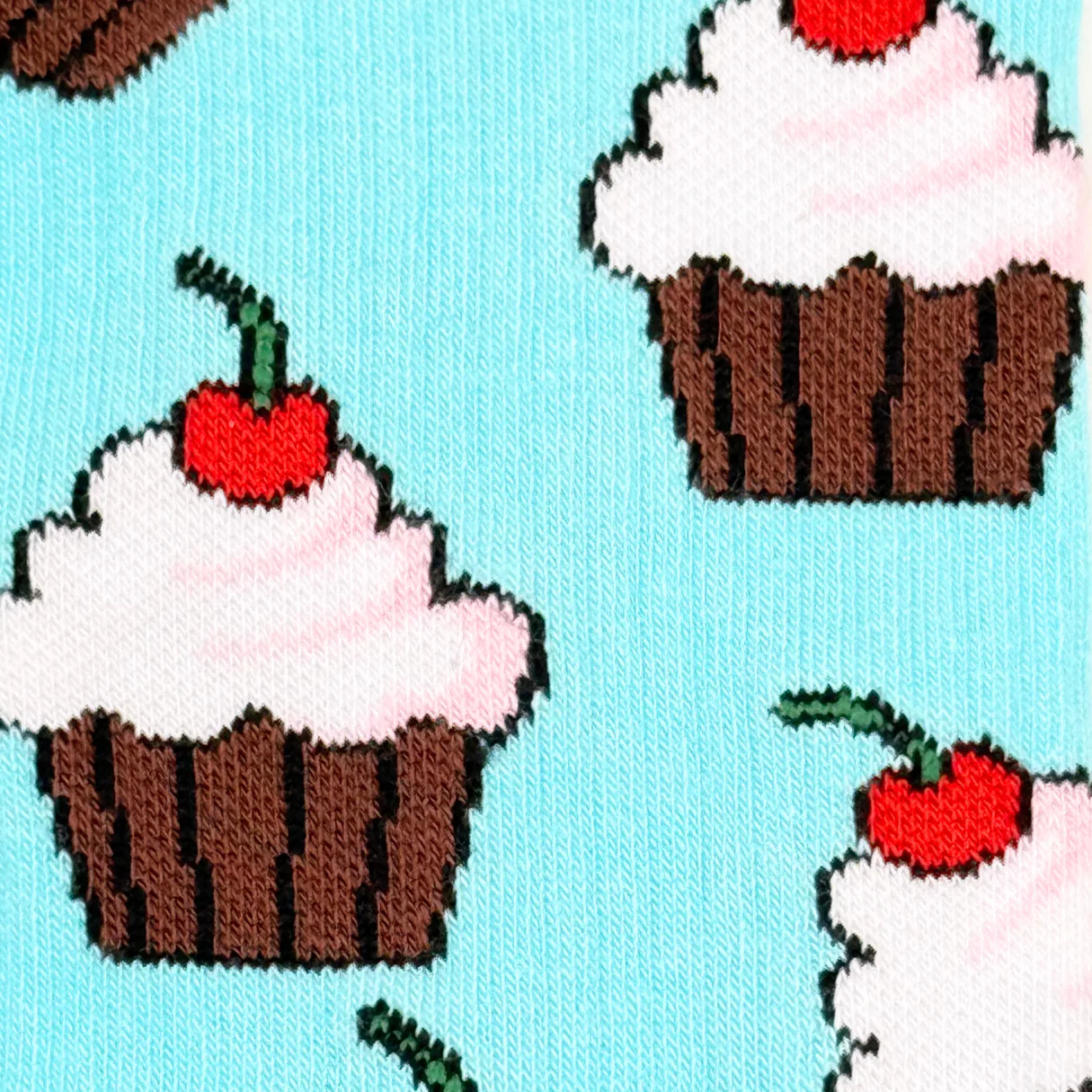 Women's Athletic Socks - Cherry & Cupcake