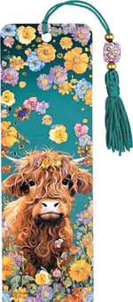 Load image into Gallery viewer, Bookmark - Beaded Highland Cow
