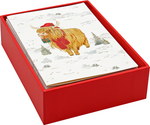 Load image into Gallery viewer, Holiday Boxed Card Set - Mini Highland Cow s/20
