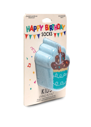 Kids Socks - 3D Cupcake Birthday