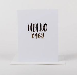 W&C Cards - hello baby (gold font)