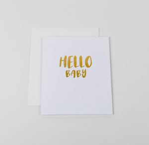 W&C Cards - hello baby (gold font)