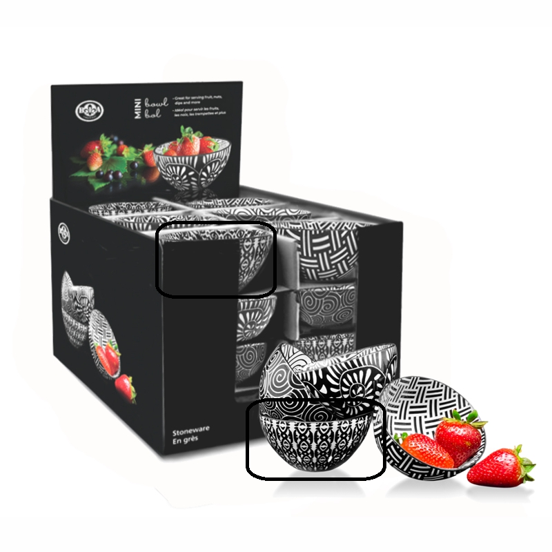 Bowl - 4" Black | White Illusion Full