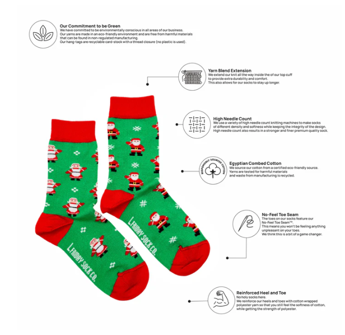 Kids Socks - Santa