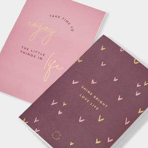 Katie Loxton Notebook Duo - Take Time | Plum