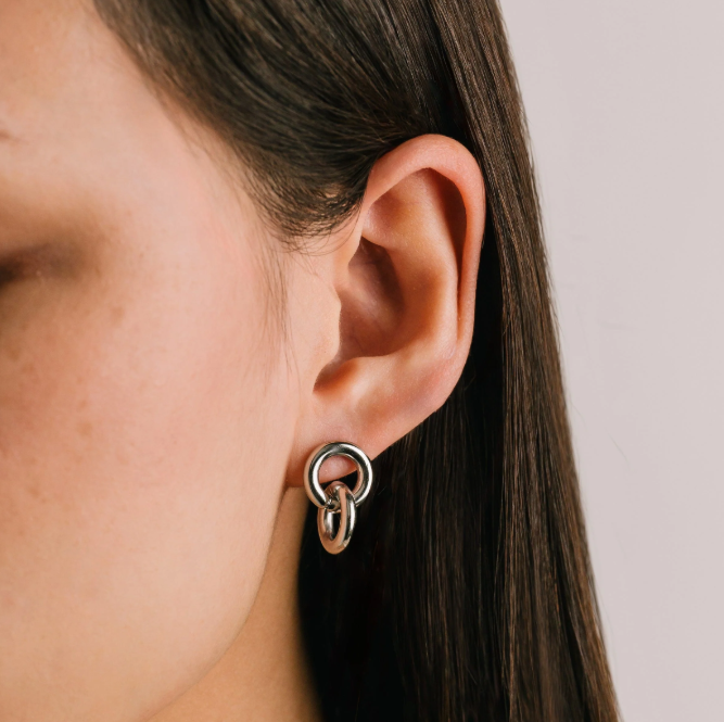 Waterproof Collection - Stud Earrings Linx Slvr