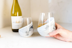 Load image into Gallery viewer, Resin Coated Wine Glass - Marble s/2

