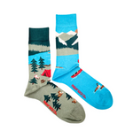 Load image into Gallery viewer, Men&#39;s Midcalf Socks - Canada Mountain Scene
