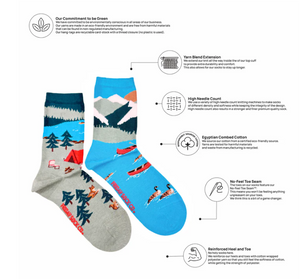 Women's Crew Socks - Canada Mountain Scene