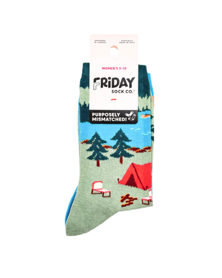 Women's Crew Socks - Canada Mountain Scene