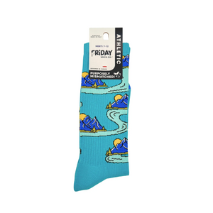 Men's Athletic Socks - Mountains & Trees
