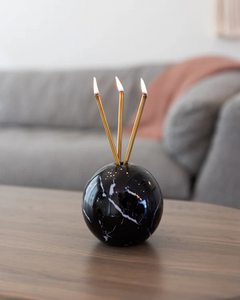 Everlasting Candle Vase - Neva Marble Black