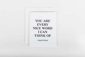 W&C Cards - You Are Every Nice Word