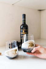 Load image into Gallery viewer, Resin Coated Wine Glass - Onyx s/2
