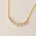 Load image into Gallery viewer, Gold-Plated Necklace - Dewdrop White Opal 16"+2"
