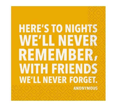 Cocktail Napkin - Nights We'll Never Remember