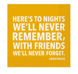 Cocktail Napkin - Nights We'll Never Remember