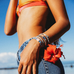 Load image into Gallery viewer, Hair Tie Bracelet - Roxy Blue Sm s/5

