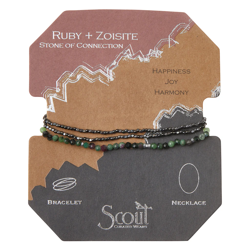 Scout Bracelet - Delicate Ruby Zoisite | Pyrite