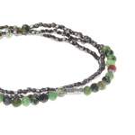 Load image into Gallery viewer, Scout Bracelet - Delicate Ruby Zoisite | Pyrite
