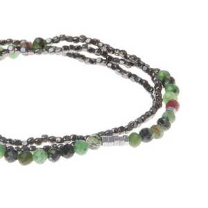 Scout Bracelet - Delicate Ruby Zoisite | Pyrite