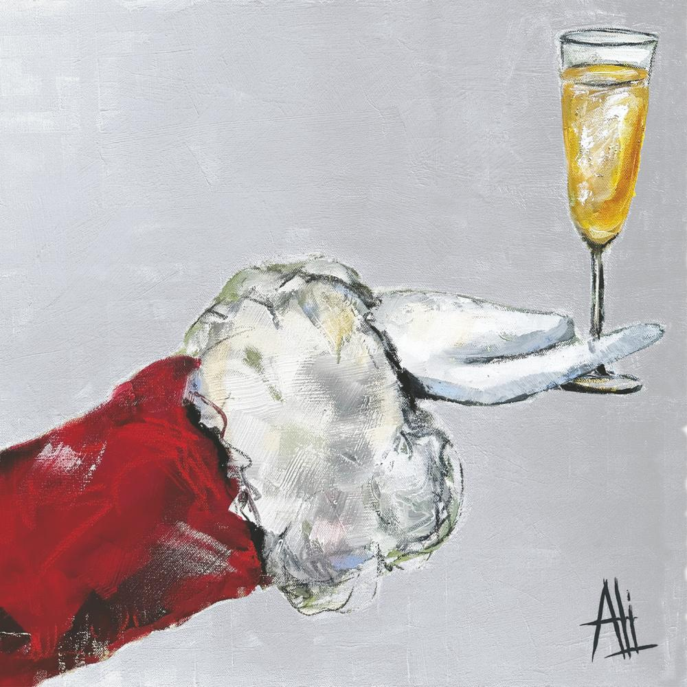 Holiday Cocktail Napkin - Cheers to Santa