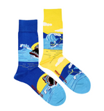 Load image into Gallery viewer, Men&#39;s Midcalf Socks - Shark &amp; Surfboard
