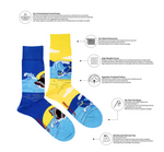 Load image into Gallery viewer, Men&#39;s Midcalf Socks - Shark &amp; Surfboard
