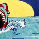 Load image into Gallery viewer, Men&#39;s Midcalf Socks - Shark &amp; Surfboard
