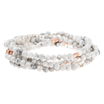 Load image into Gallery viewer, Scout Bracelet - Howlite | Rose Gold | Silver
