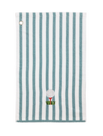 Load image into Gallery viewer, Terry Golf Towel - Light Blue Stripes | Ball on Tee
