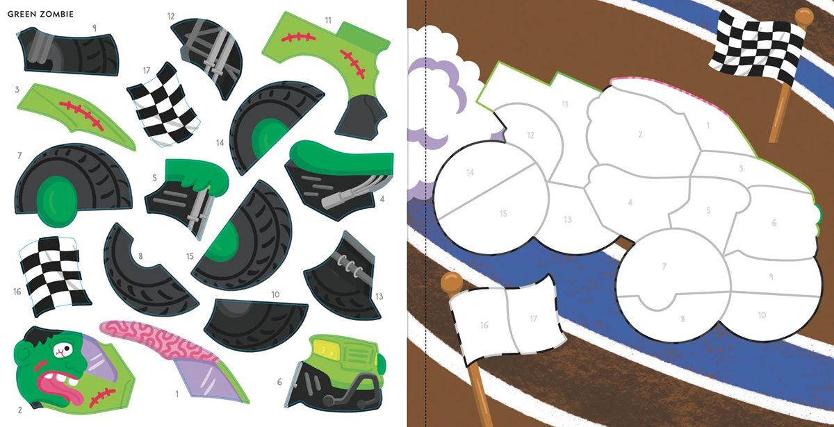 Activity Book - Color By Sticker Monster Trucks