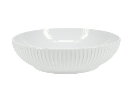 Bowl - Shallow White Vertical 8"