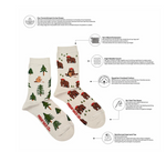 Load image into Gallery viewer, Women&#39;s Crew Socks - Bear in Hat &amp; Trees
