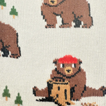 Load image into Gallery viewer, Women&#39;s Crew Socks - Bear in Hat &amp; Trees
