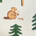 Load image into Gallery viewer, Women&#39;s Crew Socks - Bear in Hat &amp; Trees

