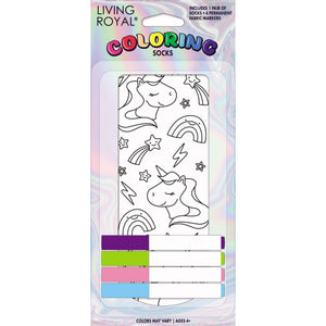 Kids Coloring Socks - Unicorn Galaxy