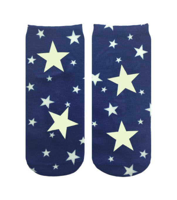 Adult Socks - Ankle Starry Night Glow