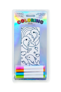 Kids Coloring Socks - Dolphin Love