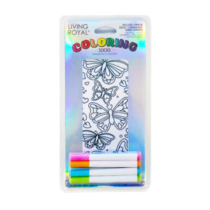Kids Coloring Socks - Butterfly