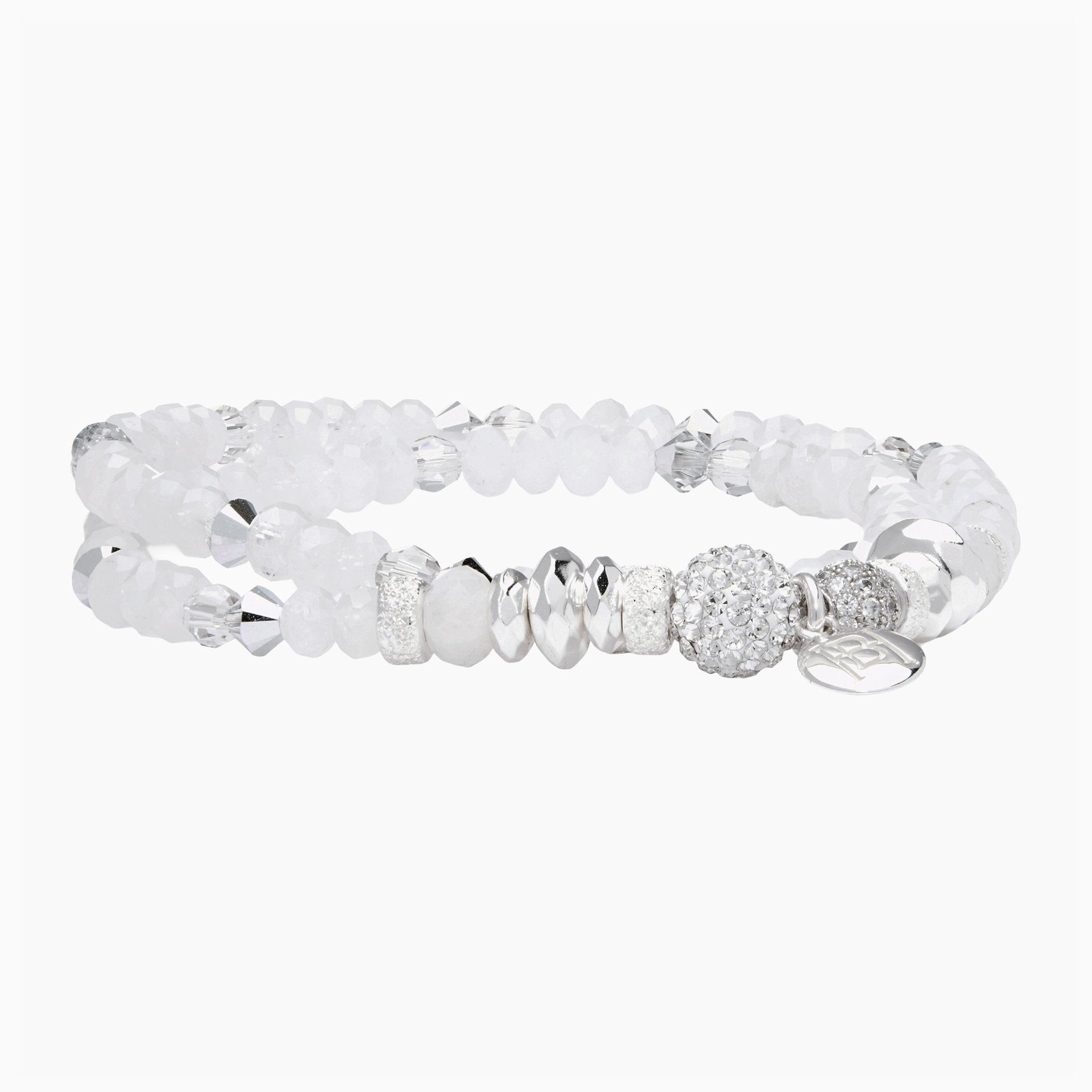 H&B Bracelet - Sparkle Ball™ Double Wrap White