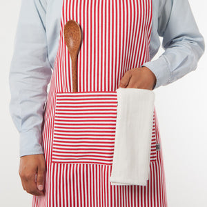 Adult Apron - Chef Red Narrowstripe