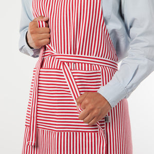 Adult Apron - Chef Red Narrowstripe