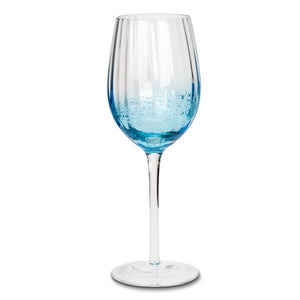 Wine Glass - Optic Blue White