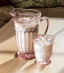 Pedestal Pitcher - Blush Pink Flower