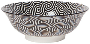 Bowl - 8" Black White Geo